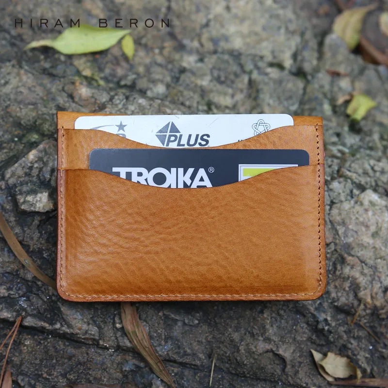 Hiram Beron Men's Slim Vegetable Tanned Leather Card Holder