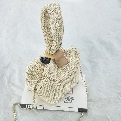 Handmade Straw Crossbody Bag for Women – Vintage Beach Handbag