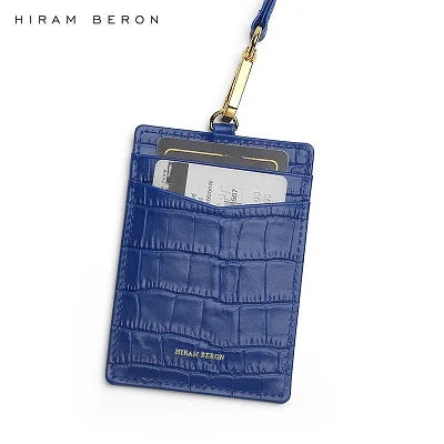 Leather ID Badge & Card Holder with Custom Name – Hiram Beron