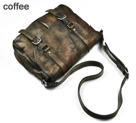 Genuine Leather Messenger Bag for Men – Vintage Crossbody Shoulder Bag