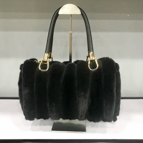 Mink Fur Handbag – Women's Luxury Winter Shoulder Bag