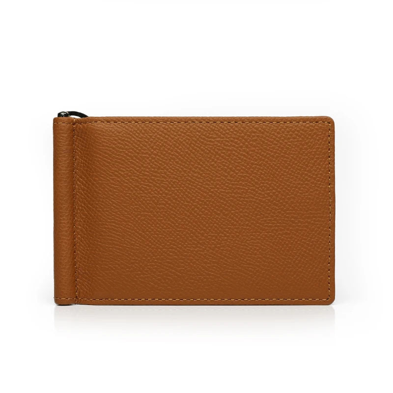 Genuine Leather Money Clip Wallet for Men