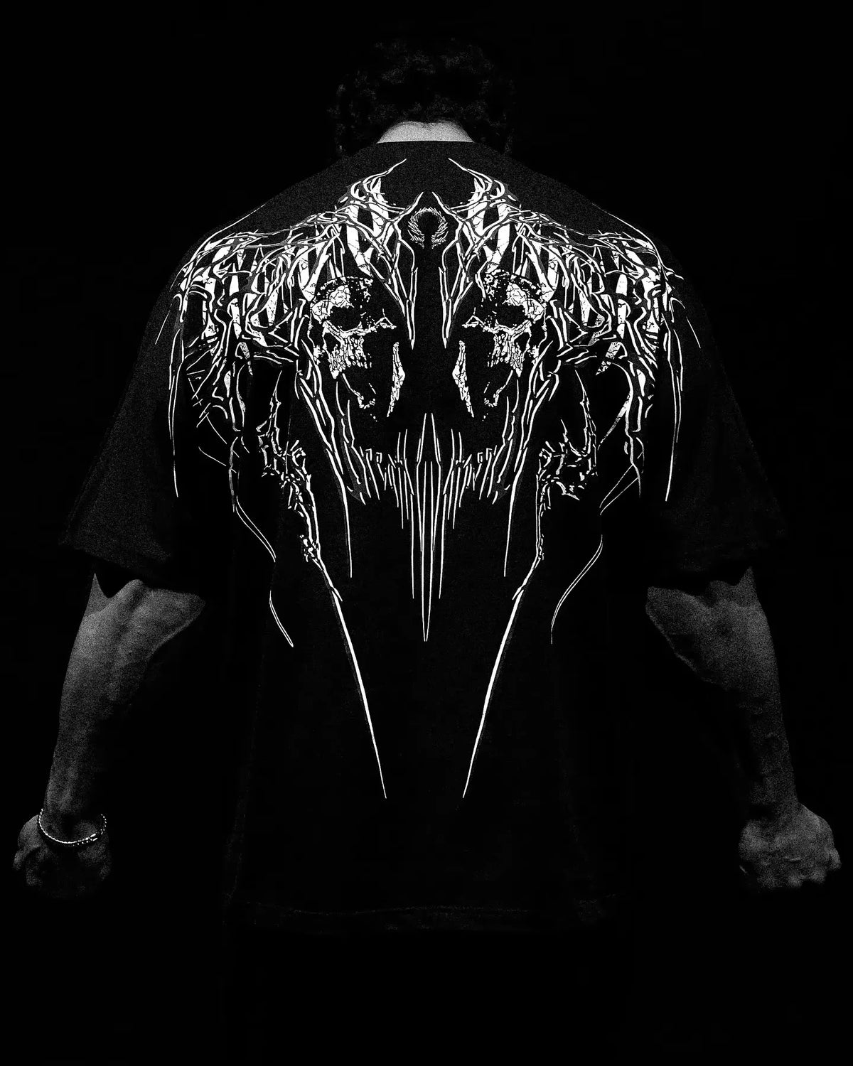 Oversized Gothic Skull T-Shirt – Y2K Harajuku Streetwear Tee