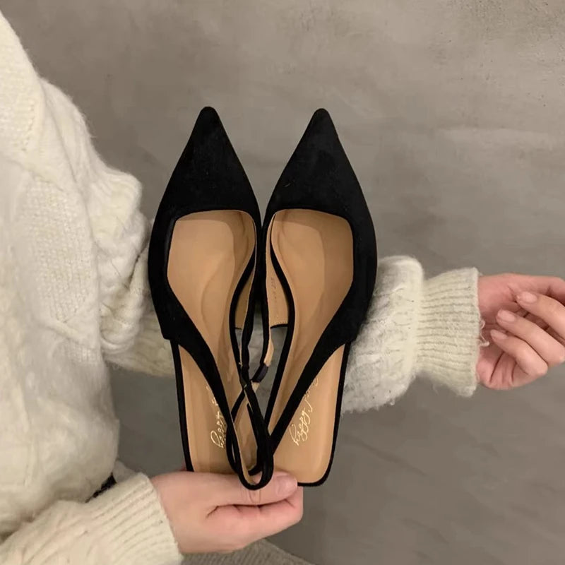 Women's Pointed-Toe Slingback Heels – Low Heel Dress Sandal