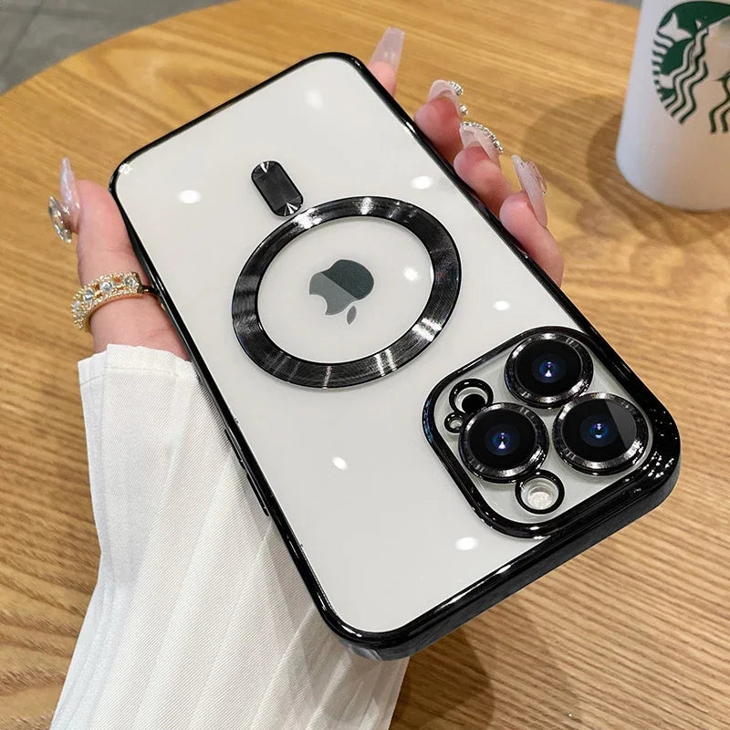 Electroplated MagSafe iPhone Case with Camera Lens Protector