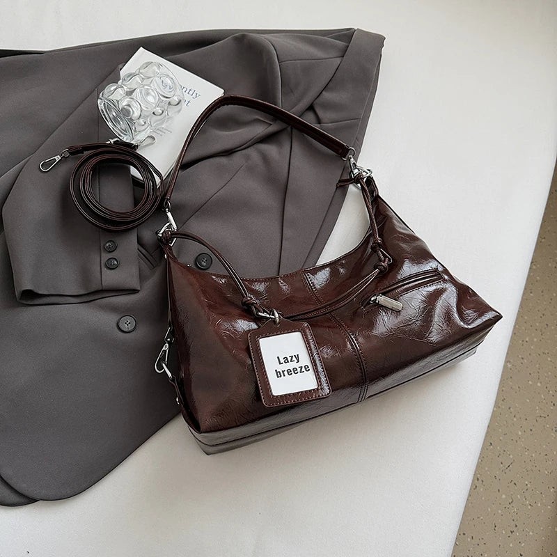 PU Leather Shoulder Bag – Women's Luxury Crossbody Underarm Bag