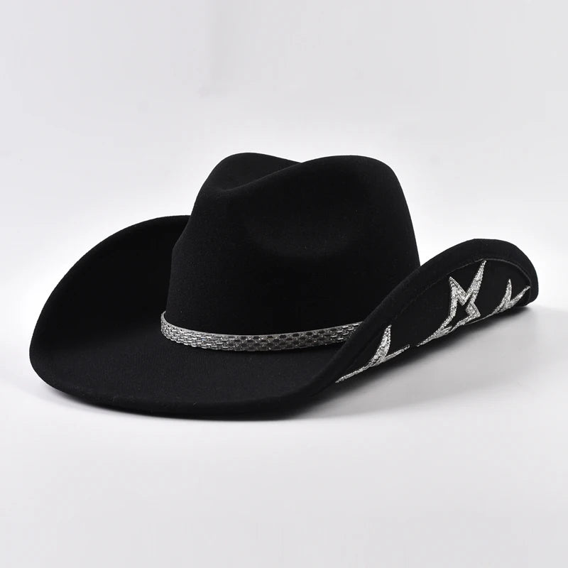 Rhinestone Star Cowgirl Hat – Wide Brim Western Cowboy Hat for Women