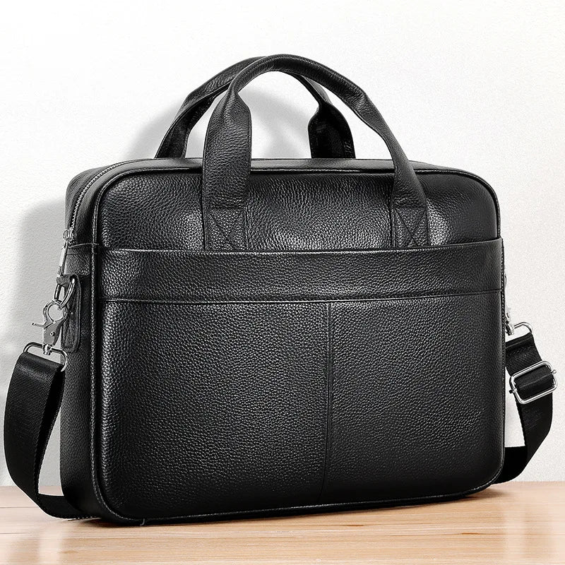 Genuine Leather Men's Briefcase – Laptop Shoulder Bag