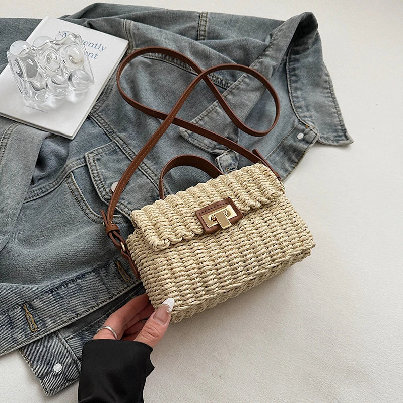Mini Woven Straw Shoulder Bags