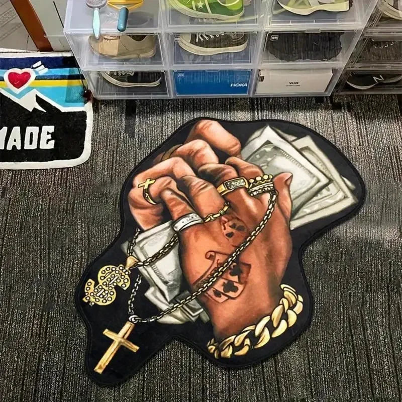 Money Box Novelty Rug – Fun Dollar Bill Floor Mat for Bedroom & Entryway