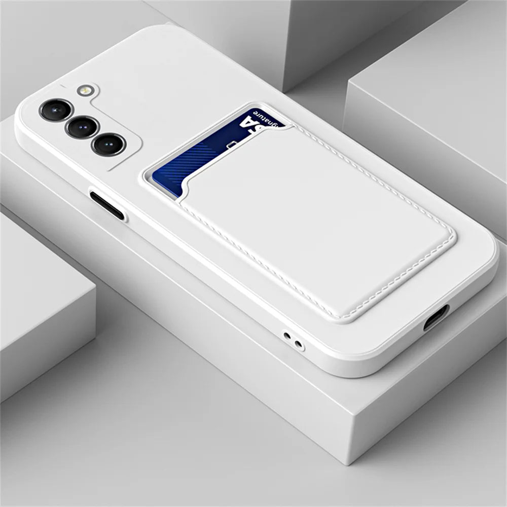 Samsung Galaxy Card Slot Wallet Case | TPU Silicone S21–S25 & A Series