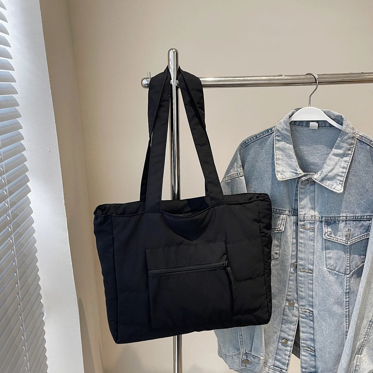 Large Puffer Tote Bag – Women's Quilted Shoulder Shopper