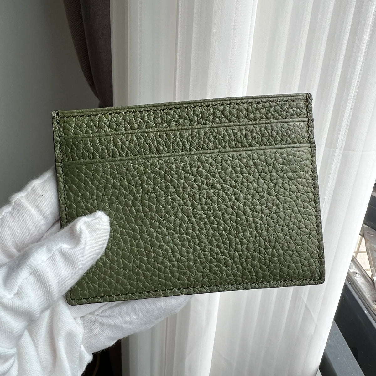 Hiram Beron Monogram Premium Pebble Leather Wallet Card Holder Women Man Case Dropship