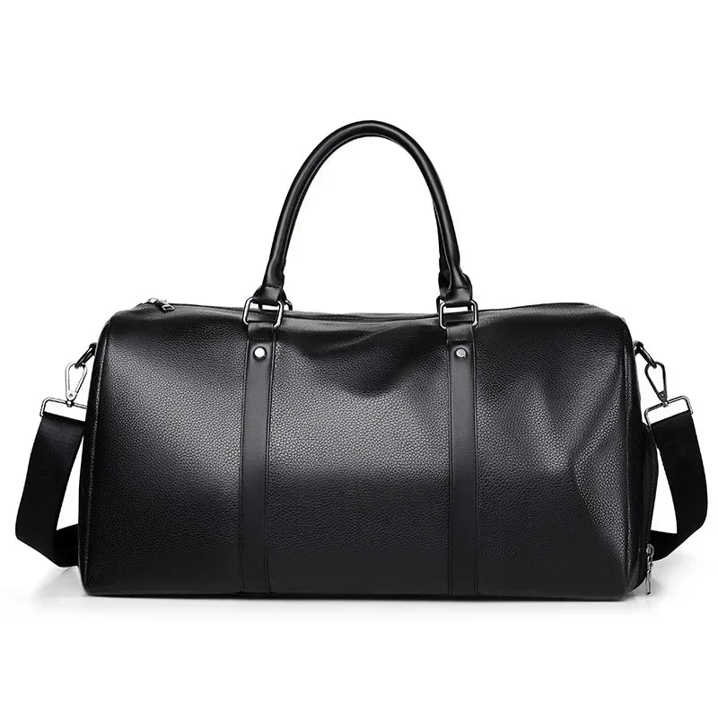 Leather Duffle Bag Men Large Capacity Vintage Travel Bag