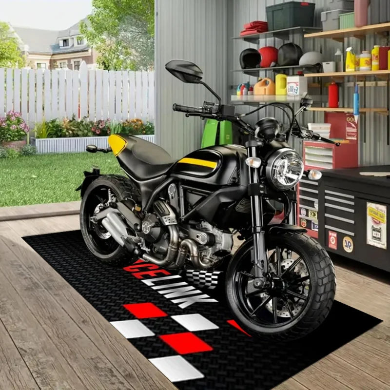 Garage Floor Mat – Non-Slip Motorcycle Parking Rug, Dirt Resistant