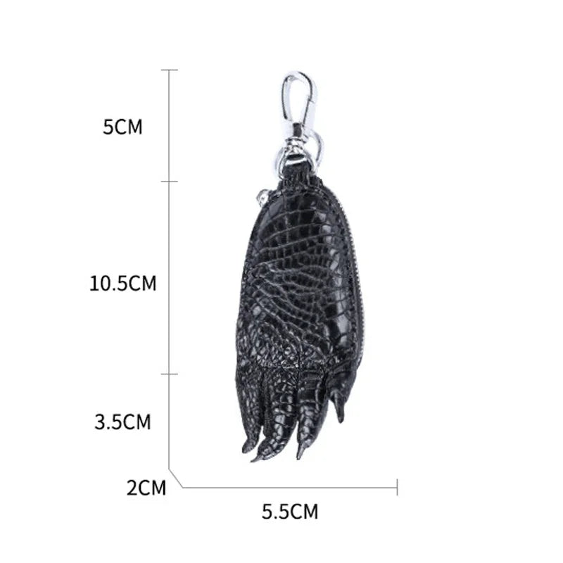 Crocodile Leather Car Key Wallet – Men's Zipper Key Case