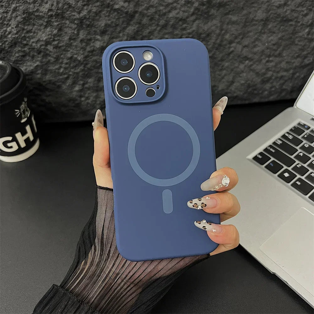 Magnetic Liquid Silicone Case for iPhone 16 Pro Max