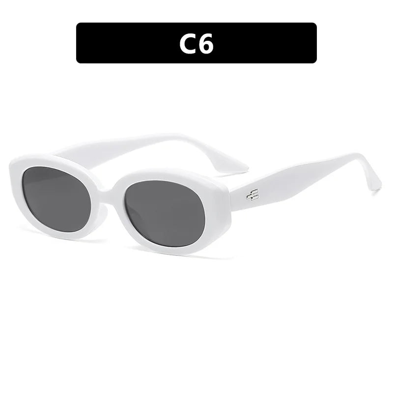 Vintage Oval Cat Eye Sunglasses Women Small Frame Retro
