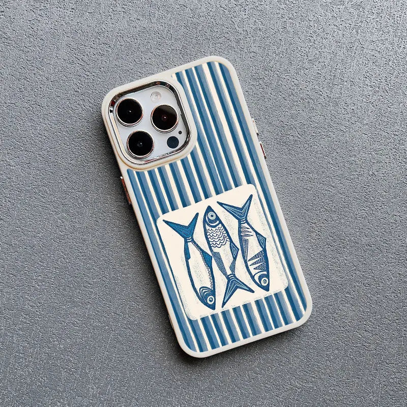 Sardine Can iPhone Case – Cute Fish Pattern Silicone Cover