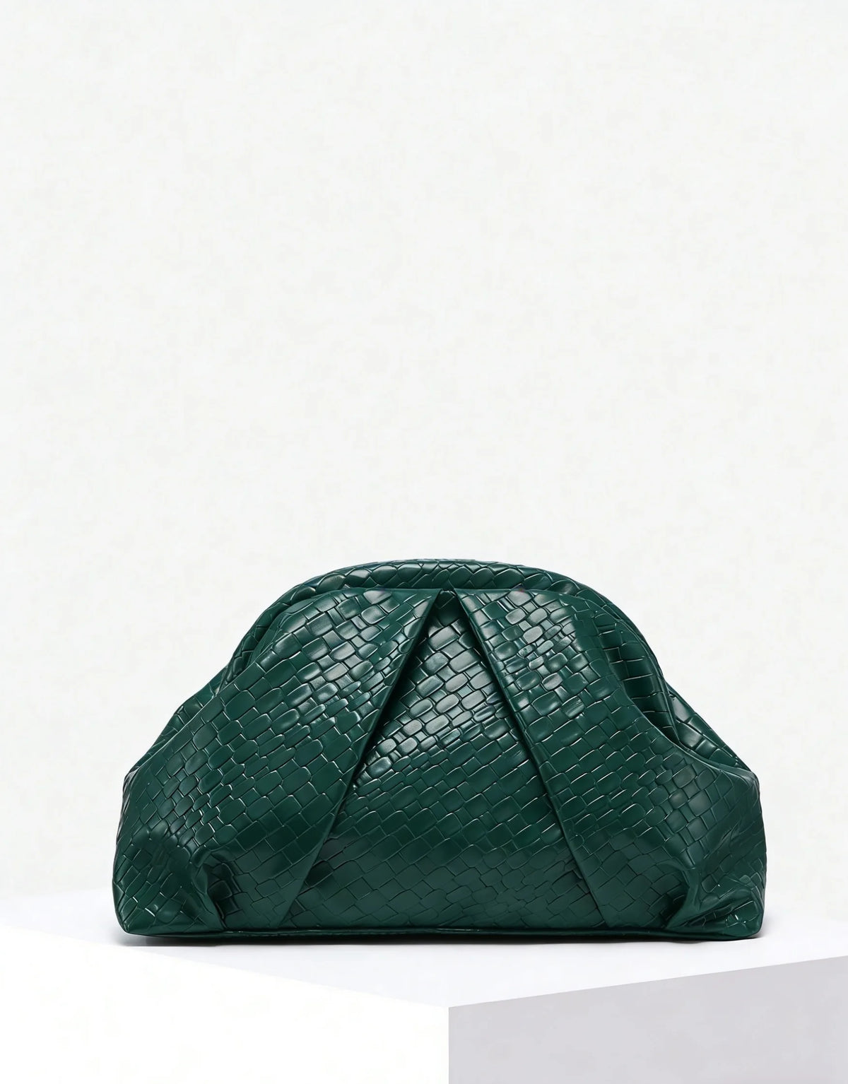 Riveted Pleated Clutch Shoulder Handbag