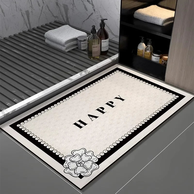 Luxury Diatom Mud Bath Mat – Anti-Slip Water-Absorbing Bathroom Rug