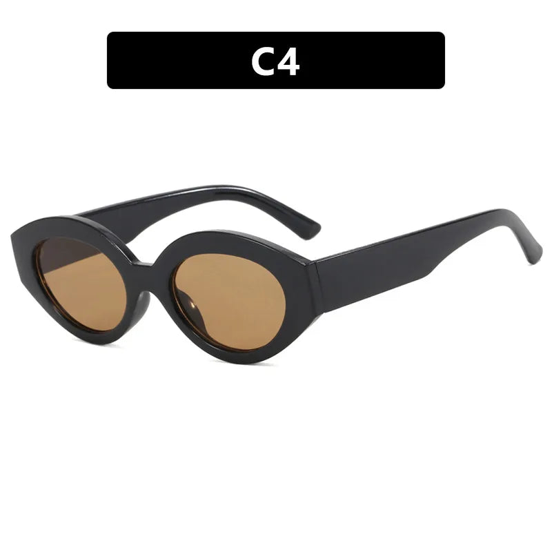 Vintage Cat Eye Sunglasses – Oval Punk Shades for Women