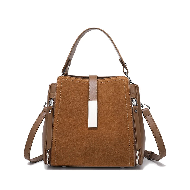Suede Leather Shoulder Bag for Women