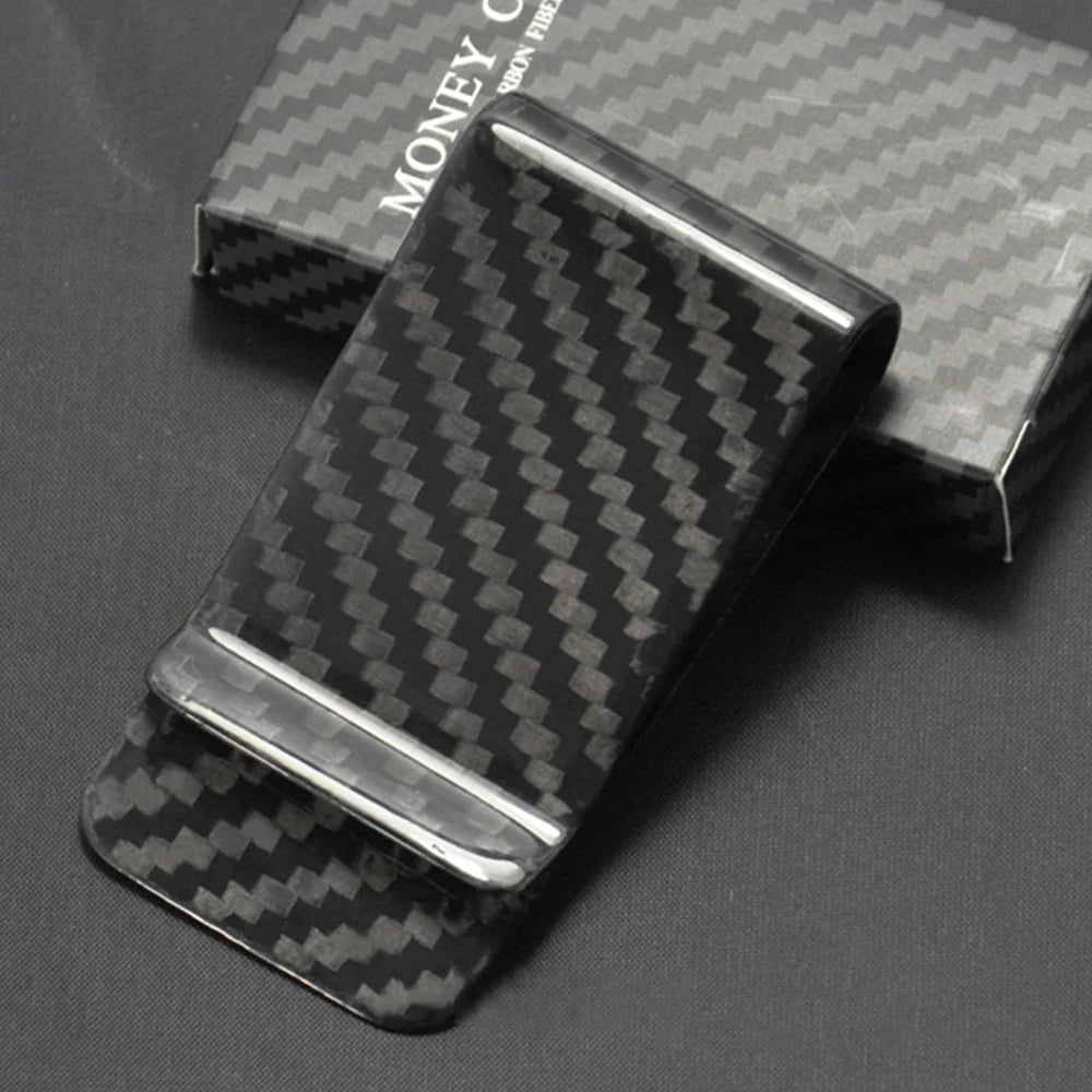 Forged Carbon Fiber Money Clip – RFID Slim Card Holder Wallet