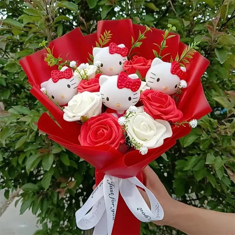 Hello Kitty Plush Bouquet Rose Flower Gift