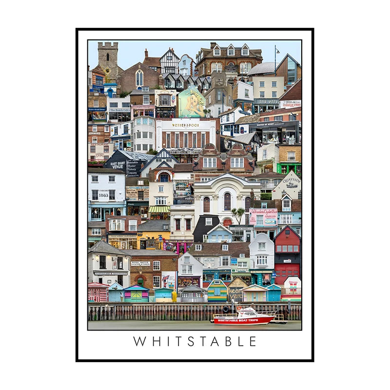 Vintage Cityscape Canvas Wall Art – Abstract City Poster Print