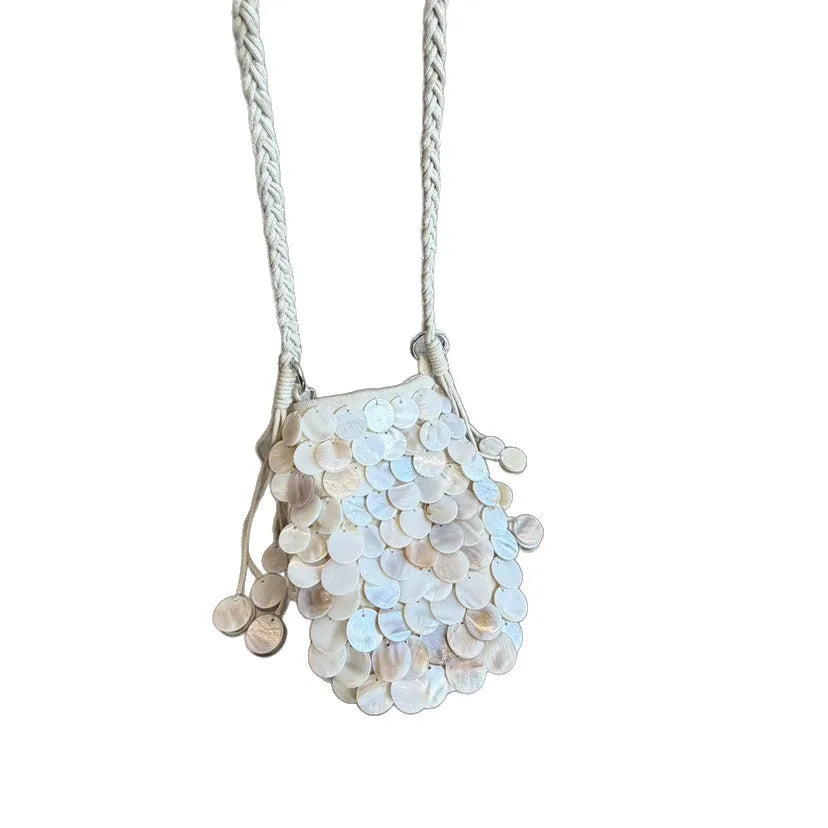 Luxury Sequin Evening Bag – Handmade Woven Hobo Tote Handbag