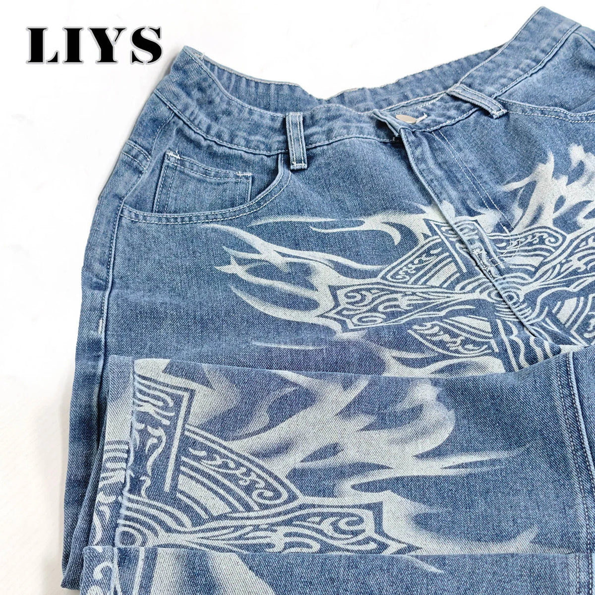 Y2K Gothic Graffiti Print Baggy Jeans – Men's Ultra Wide Leg