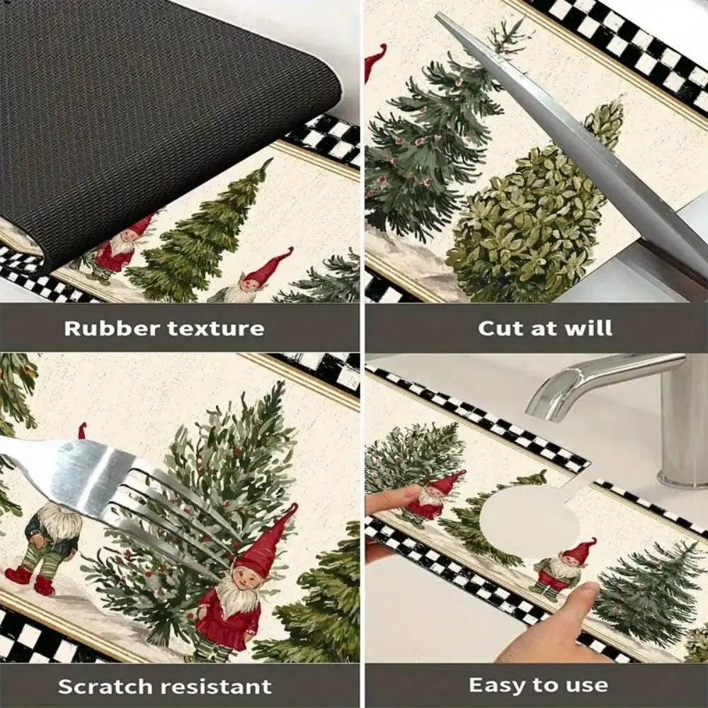 Sink Splash Guard Faucet Mat – Absorbent Christmas Kitchen Drip Catcher