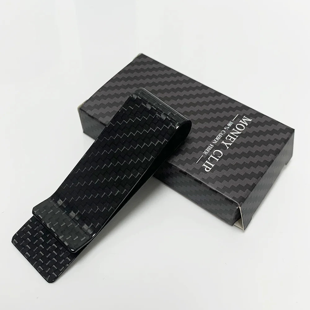Real Carbon Fiber Money Clip with Card Holder – 22mm