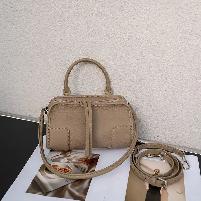 Genuine Cowhide Leather Mini Crossbody Bag