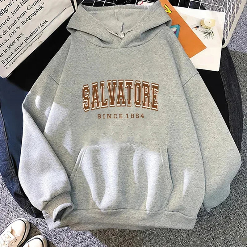 Vampire Diaries Salvatore Since 1864 Hoodie Kangaroo Pocket Sweatshirt