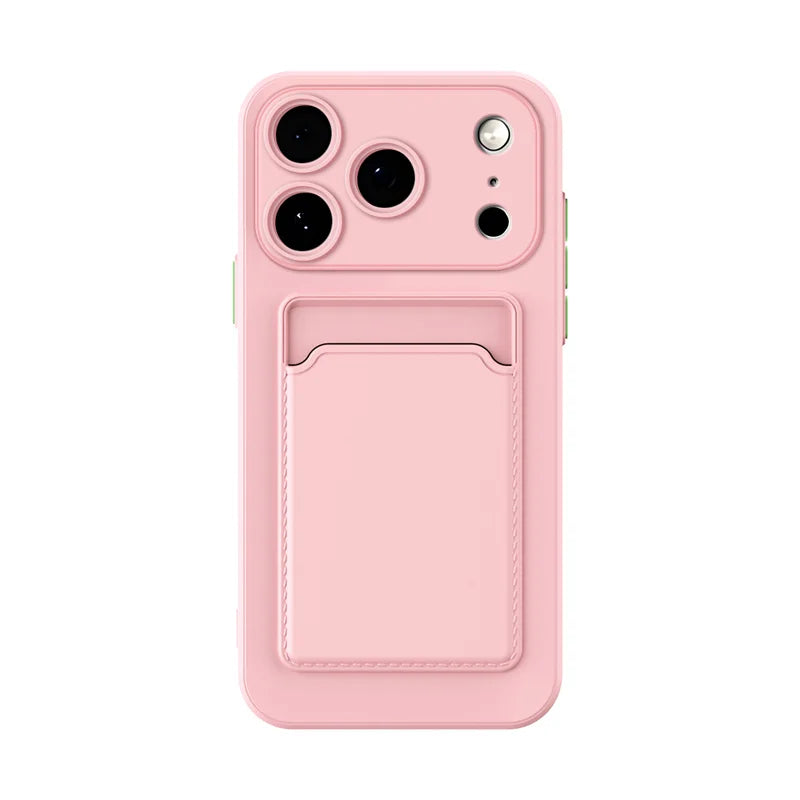 Silicone Card Holder iPhone Case – Wallet Slot Back Cover