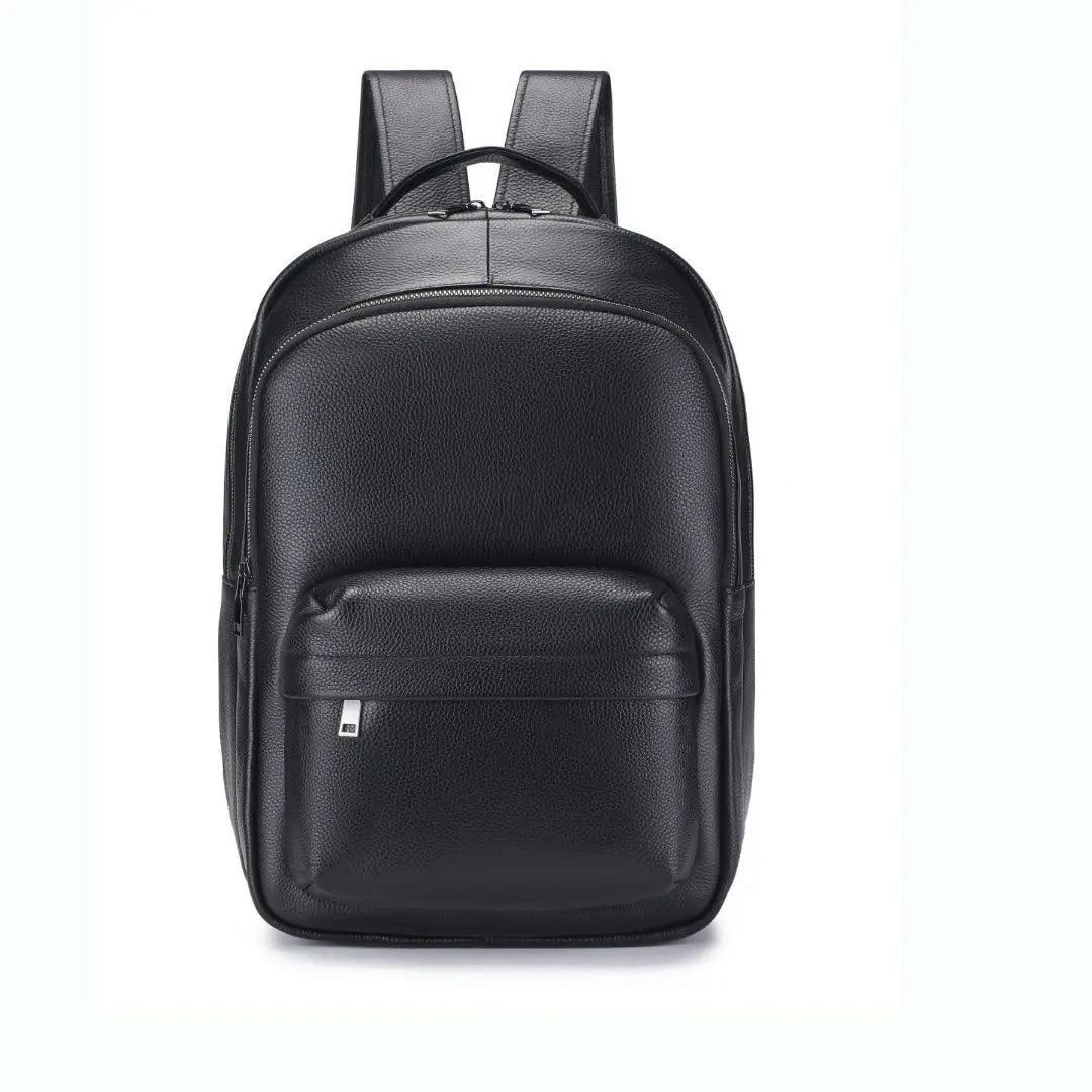 Genuine Leather Men's Backpack – Black Business & School Bag