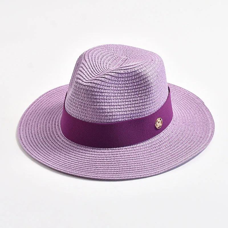 Panama Straw Sun Hat Unisex Elegant Beach Travel Hat