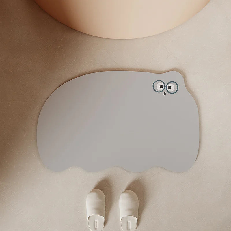 Cute Cartoon Bathroom Mat – Absorbent Non-Slip Diatomite Floor Mat