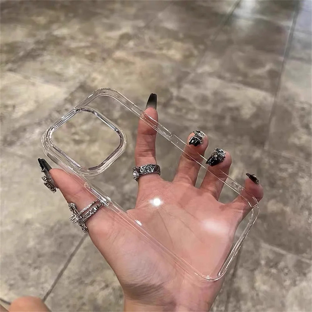 Crystal Clear Hard PC Case for iPhone 11–17 Series