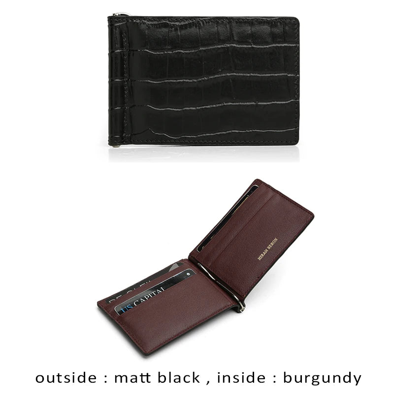 Leather Money Clip Wallet for Men – Slim Card Case