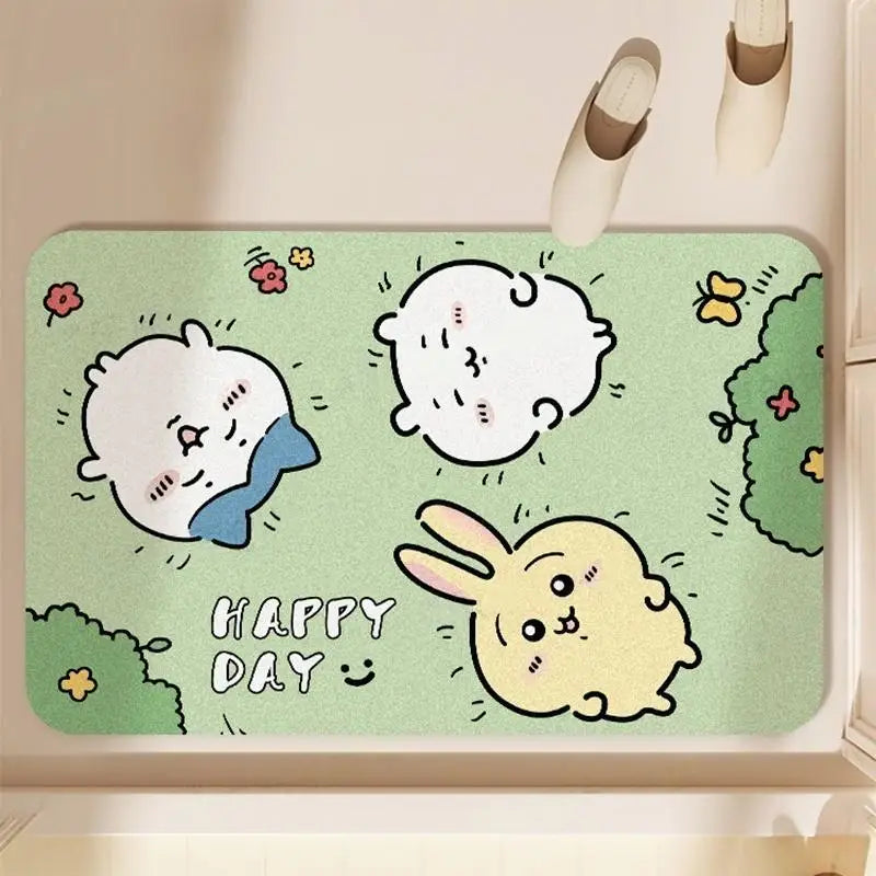 Cute Bunny Diatomaceous Earth Bath Mat – Non-Slip Quick Dry