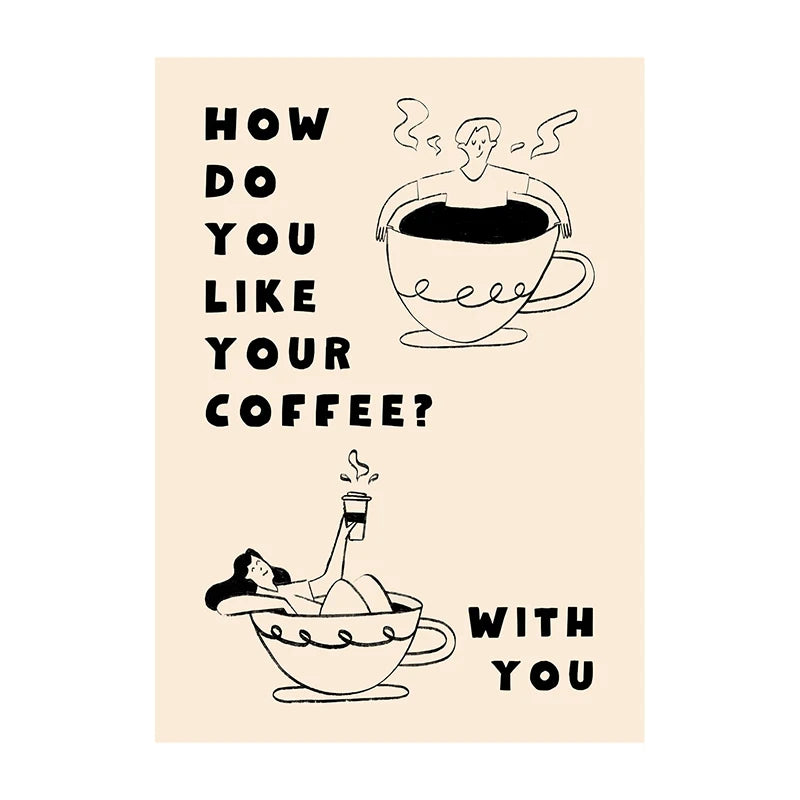 Coffee Diver Wall Art Print – Whimsical Kitchen Poster