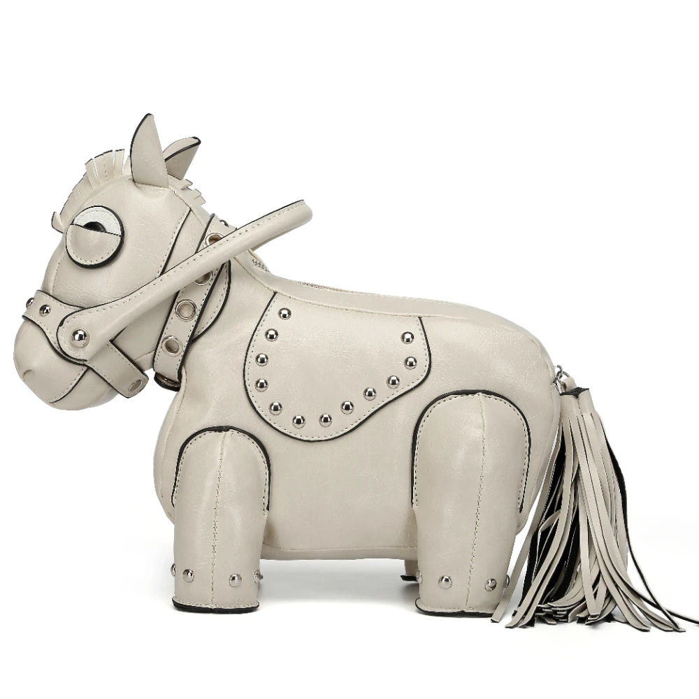 Fashion Pony Shaped Splicing Crossbody Shoulder Bag