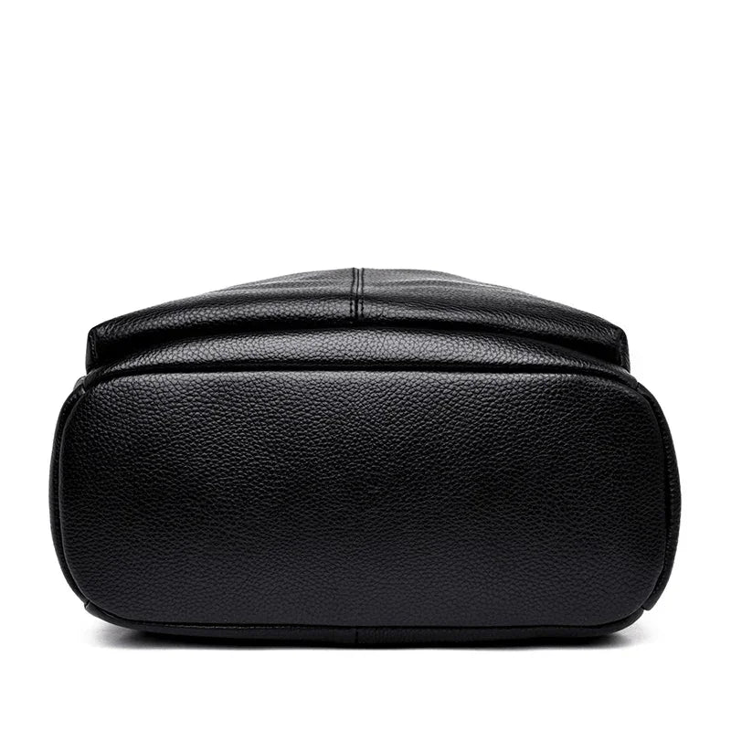 Genuine Leather Women Backpack – Multi-Pocket Luxury Bag