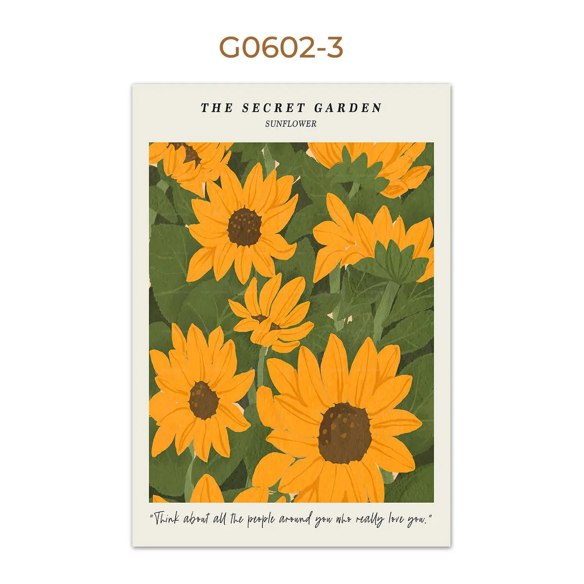 Cat & Sunflower Wall Art Poster – The Secret Garden Print
