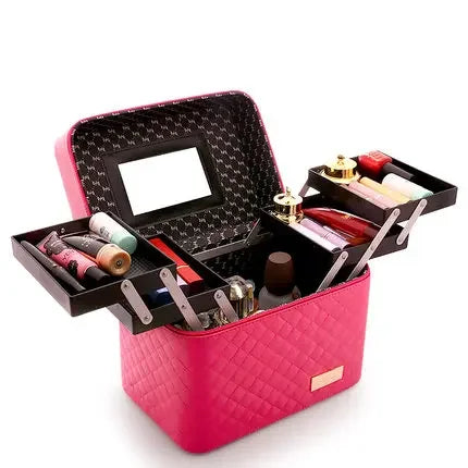 Large Capacity Makeup Organizer Case – Professional Cosmetic Bag