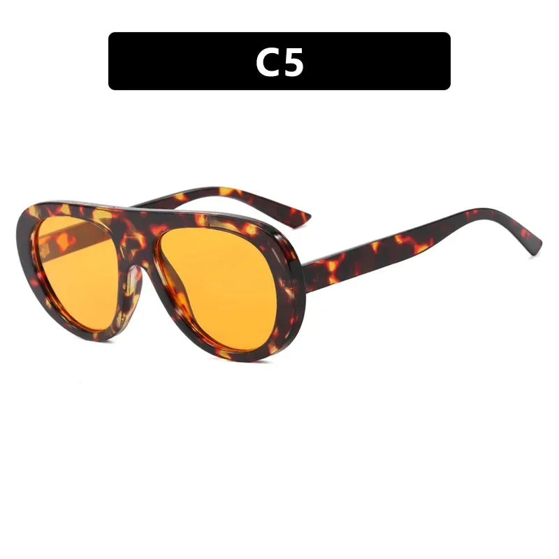 Y2K Retro Pilot Sunglasses – Leopard Frame Unisex Eyewear