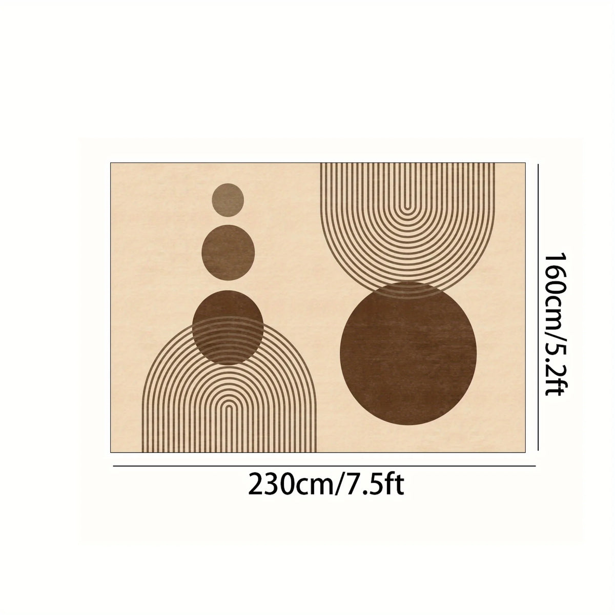 Modern Cream Abstract Area Rug – Soft Living Room & Bedroom Carpet